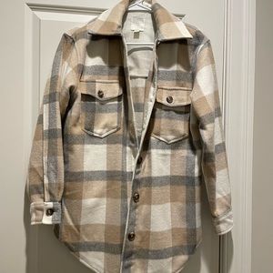 Joie plaid boyfriend flannel shirt jacket - size XS